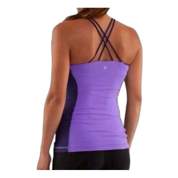 Lululemon Women's Virtuous Tank Top cross back Purple Size 6 - Picture 2 of 13